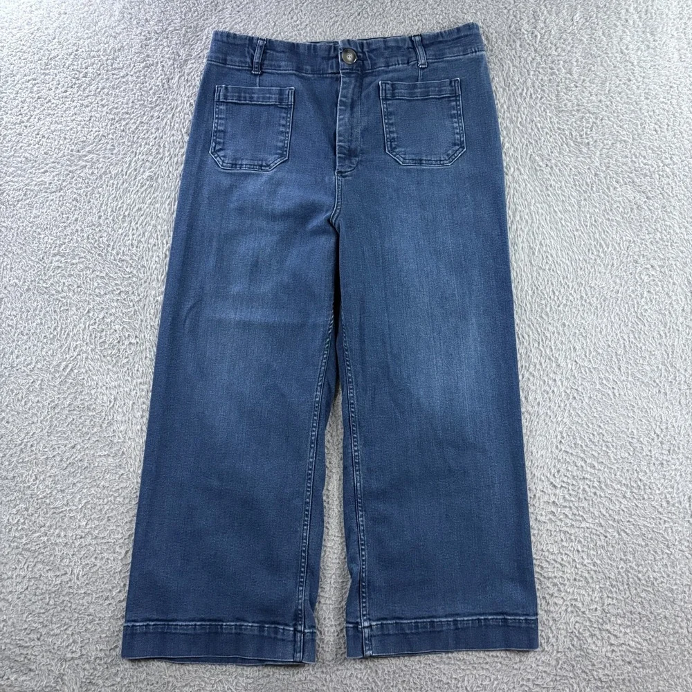 Pilcro Wide Leg Jeans in Dark Blue